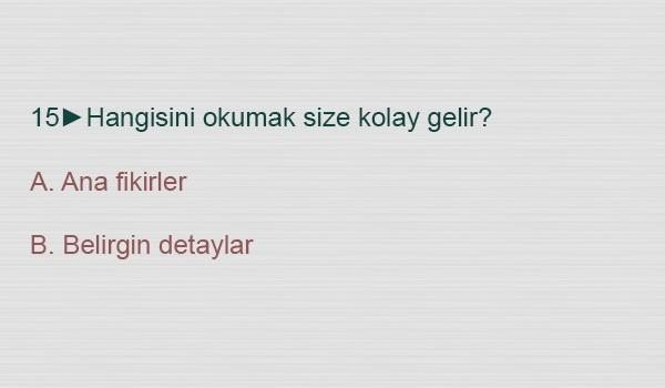 BEYNİNİZİN HANGİ YÖNÜNÜ KULLANIYORSUNUZ? TEST EDİN...