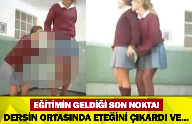 EĞİTİMİN GELDİĞİ SON NOKTA! DERSİN ORTASINDA ETEĞİNİ ÇIKARDI VE...