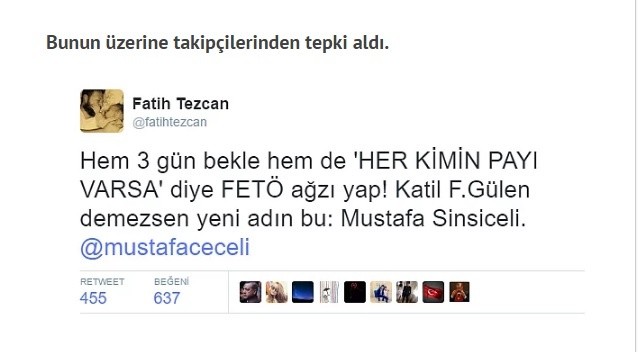 DARBE GİRİŞİMİNE TEPKİSİNİ GEÇ GÖSTEREN MUSTAFA CECELİ'YE SOSYAL MEDYADAN TEPKİ!