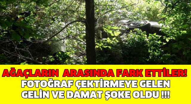 AĞAÇLARIN  ARASINDA FARK ETTİLER! FOTOĞRAF ÇEKTİRMEYE GELEN GELİN VE DAMAT ŞOKE OLDU!!!