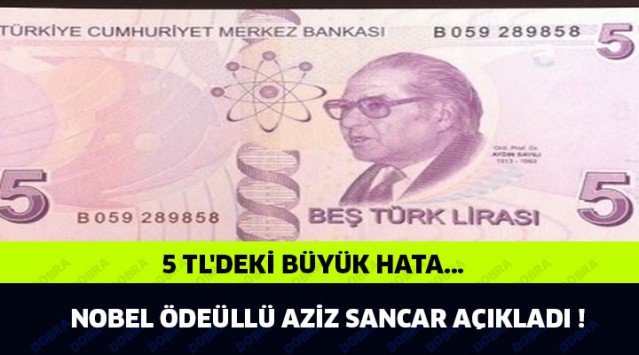 Nobel Ödüllü Aziz Sancar: 5 TL’nin DNA’sı bozuk