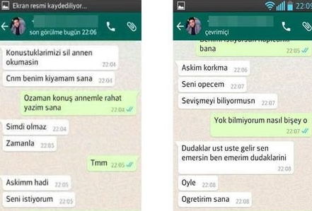 10 YAŞINDAKİ KIZ ÇOCUĞUNU WHATSAPP YOLUYLA TACİZ EDEN SAPIK!! ALLAH SENİN BELANI VERSİN... İŞTE O İĞRENÇ MESAJLAR!!!