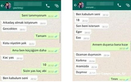 10 YAŞINDAKİ KIZ ÇOCUĞUNU WHATSAPP YOLUYLA TACİZ EDEN SAPIK!! ALLAH SENİN BELANI VERSİN... İŞTE O İĞRENÇ MESAJLAR!!!