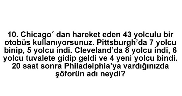 İQ seviyeniz bakın kaç çıkacak! Sadece 5 dakikanızı ayırın!