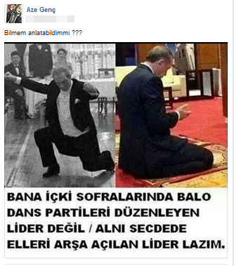 ATATÜRK VE ERDOĞAN HAKKINDA ÖYLE BİR PAYLAŞIM YAPTI Kİ..! TERBİYESİZLİĞİN BU KADARINA PES DEDİRTTİ..!