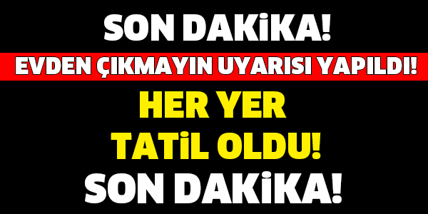 SON DAKİKA !! TÜM KURUMLAR TATİL EDİLDİ !!