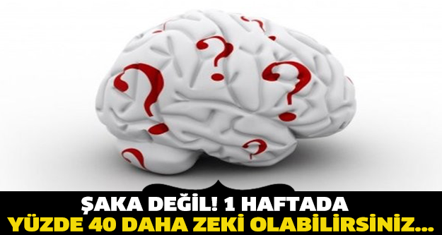 Şaka değil! Bir haftada yüzde 40 daha zeki olabilirsiniz...