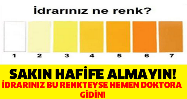 İDRAR RENGİ SAĞLIĞINIZI ELE VERİYOR!