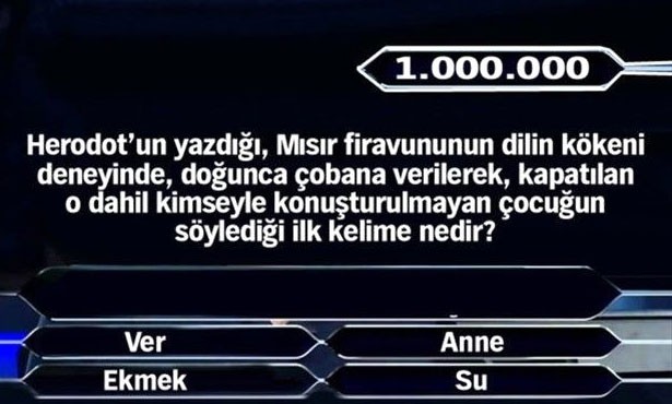 Kimsenin göremediği 1 milyon TL'lik sorular..!