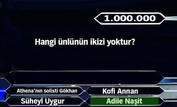 Kimsenin göremediği 1 milyon TL'lik sorular..!