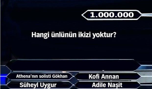 Kimsenin göremediği 1 milyon TL'lik sorular..!