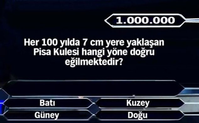 Kimsenin göremediği 1 milyon TL'lik sorular..!