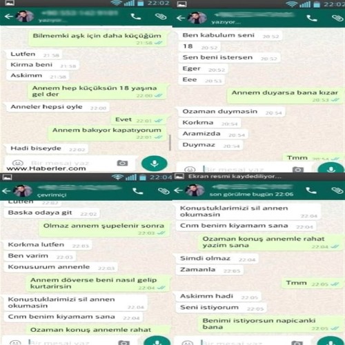 İŞTE O MİDE BULANDIRAN MESAJLAR!  WHATSAPP SAPIĞINDAN 10 YAŞINDAKİ KIZA CİNSEL MESAJLARI ŞOKE ETTİ! BEN SENİN YANINDA OLSAYDIM...