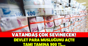 DEVLET MÜJDEYİ VERDİ! TAM TAMINA 900 TL..