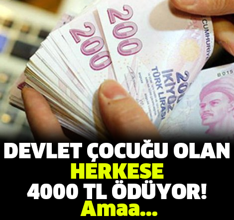 DEVLET ÇOCUĞU OLAN HERKESE 4000 TL ÖDÜYOR! Amaa...