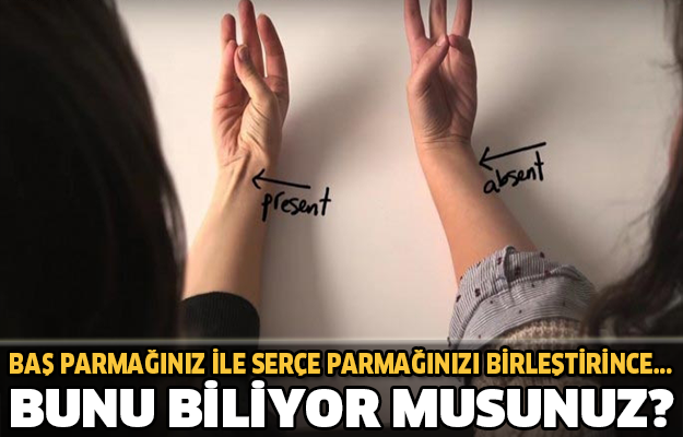 BAŞ PARMAĞINIZ İLE SERÇE PARMAĞINIZI BİRLEŞTİRİNCE...