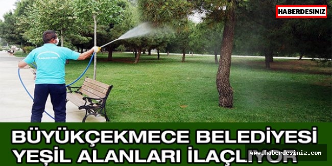 Büyükçekmece Belediyesi yeşil alanları ilaçlıyor