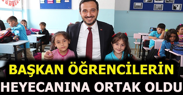 başkan öğrencilerin heyecanına ortak oldu