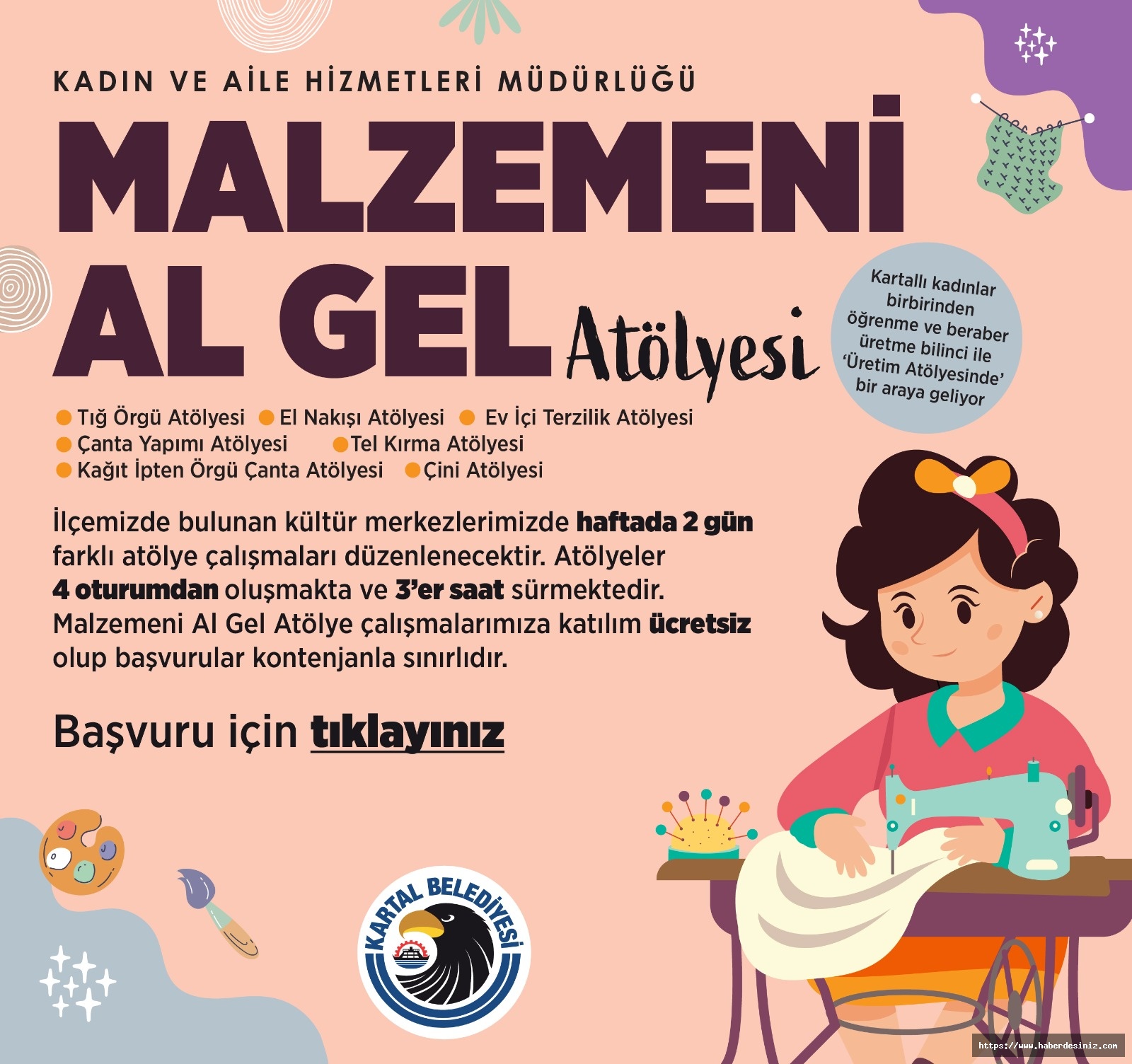 Malzemesini alan atölyeye koşuyor